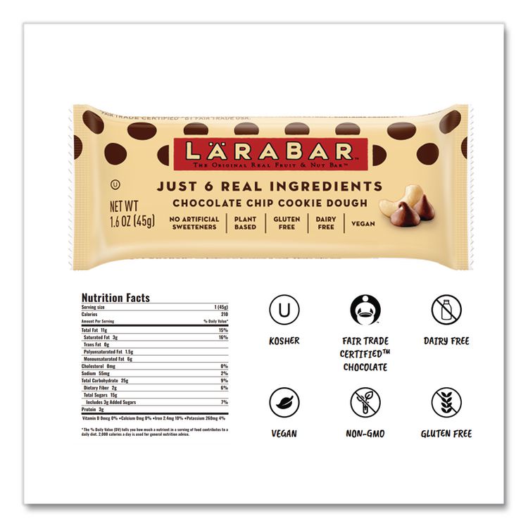 The Original Fruit and Nut Food Bar, Assorted Flavors, 1.6 oz Bar, 20 Bars/Box