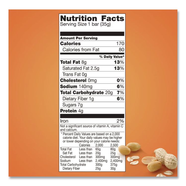Granola Bars, Sweet and Salty Peanut, 1.2 oz Pouch, 48/Box