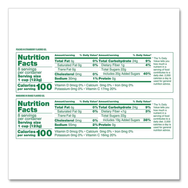 Fruit in Gel Cups, Mandarins/Orange, Peaches/Strawberry, 4.3 oz Cups, 16 Cups/Carton
