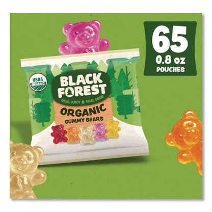 Organic Gummy Bears, 0.8 oz Pouch, 65 Pouches/Carton