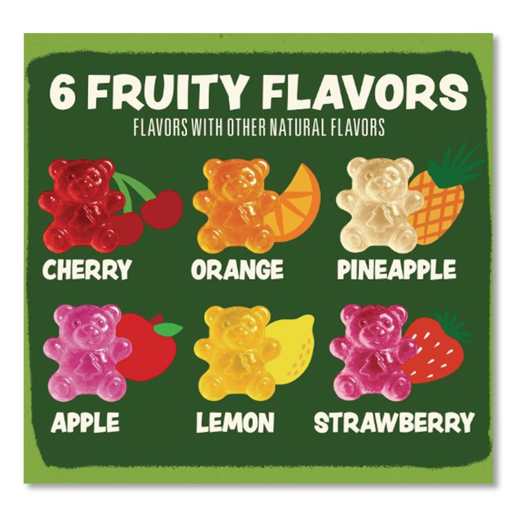 Organic Gummy Bears, 0.8 oz Pouch, 65 Pouches/Carton