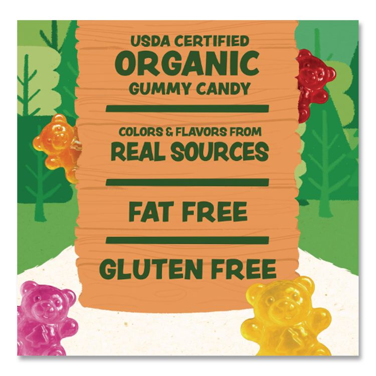 Organic Gummy Bears, 0.8 oz Pouch, 65 Pouches/Carton