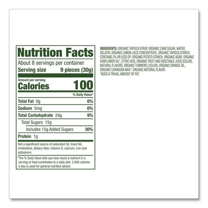 Organic Gummy Bears, 0.8 oz Pouch, 65 Pouches/Carton