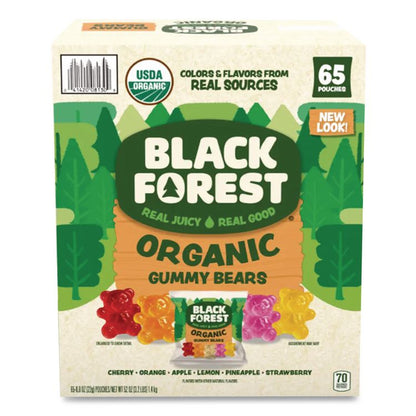 Organic Gummy Bears, 0.8 oz Pouch, 65 Pouches/Carton