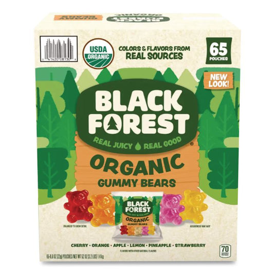 Organic Gummy Bears, 0.8 oz Pouch, 65 Pouches/Carton
