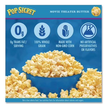 Microwave Popcorn, Movie Theater Butter, 3 oz Bags, 30/Carton