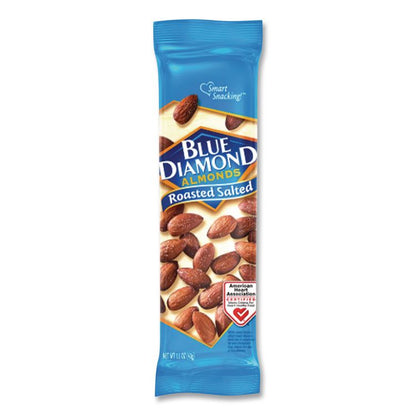 Roasted Salted Almonds, 1.5 oz Tube, 12 Tubes/Carton