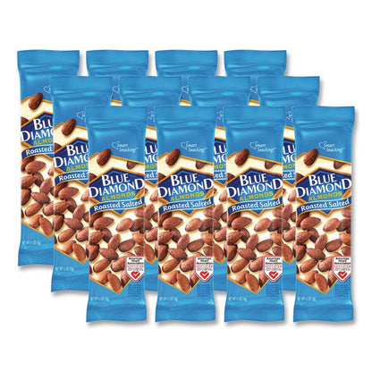 Roasted Salted Almonds, 1.5 oz Tube, 12 Tubes/Carton