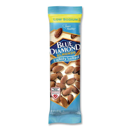 Low Sodium Lightly Salted Almonds, 1.5 oz Tube, 12 Tubes/Carton