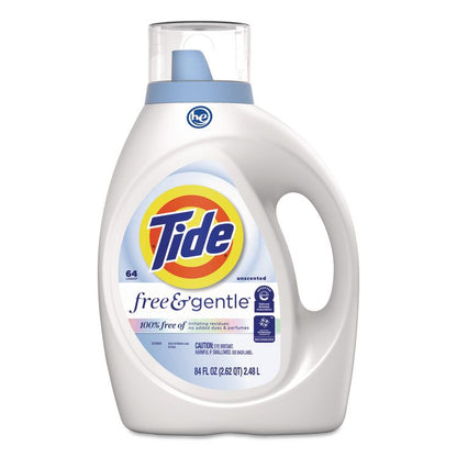 Free and Gentle Liquid Laundry Detergent, HE Compatible, 58 Loads, 77 oz Bottle, 4/Carton