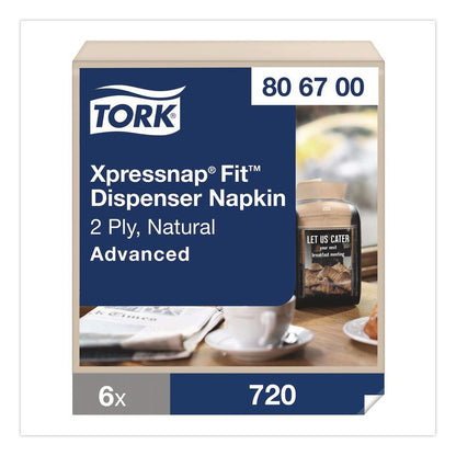 Xpressnap Interfold Dispenser Napkins, 2-Ply, 6.5 x 8.4, Natural, 720/Pack, 6 Packs/Carton