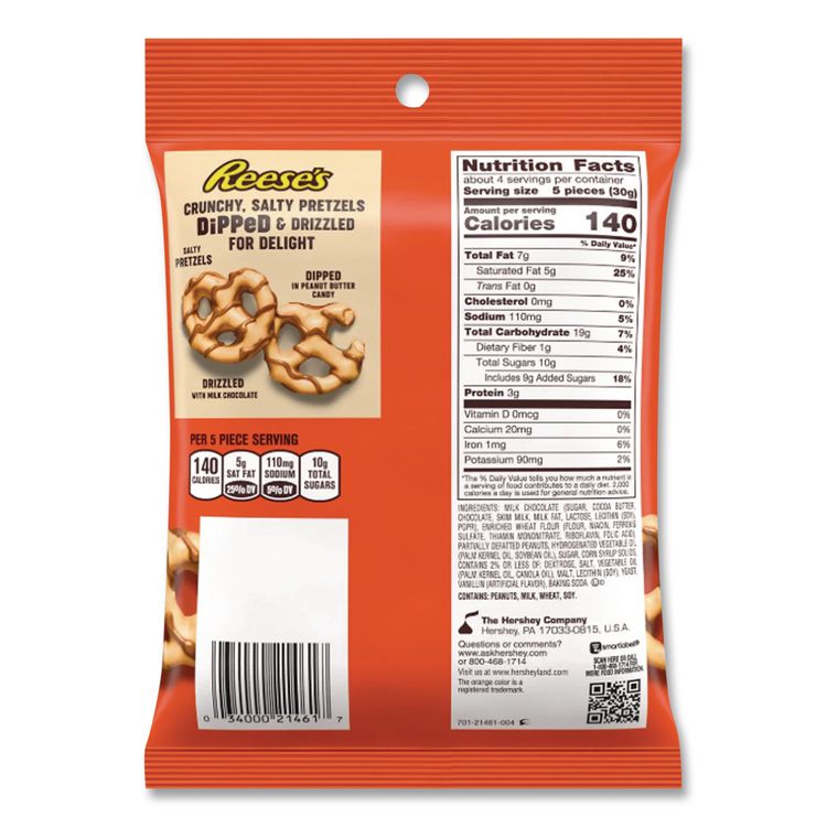Dipped Pretzels, 4.25 oz Bag, 4/Carton