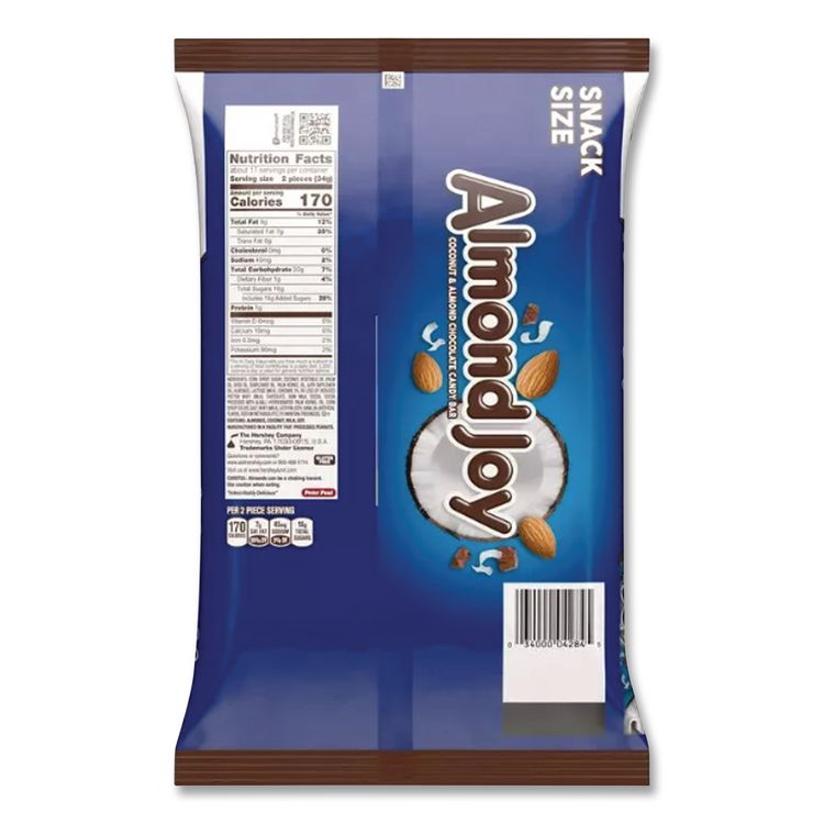 Snack Size Candy Bars, 20.1 oz Bag, 2/Carton