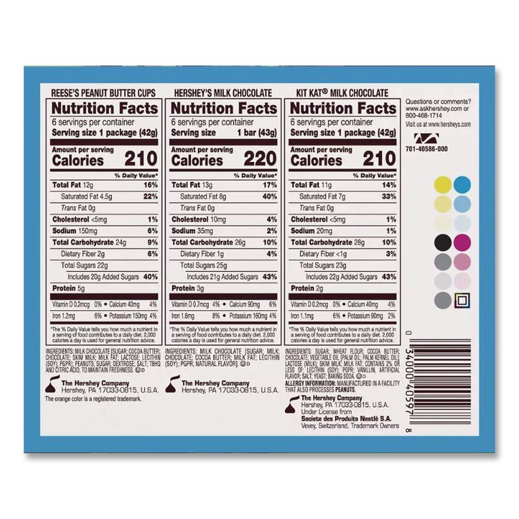 Full Size Chocolate Candy Bar Variety Pack, Assorted 1.5 oz Bar, 18 Bars/Carton