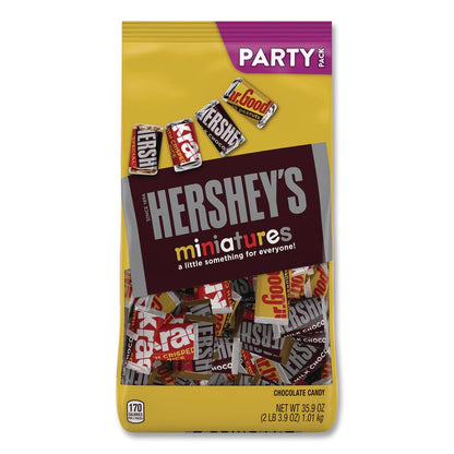 Chocolate Miniatures Party Pack Assortment, 35.9 oz Bag, 2 Bags/Carton