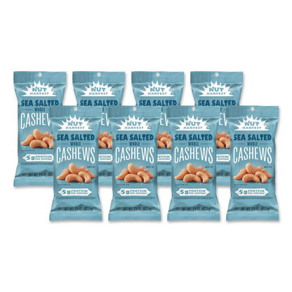 Sea Salted Whole Cashews, 2.25 oz Pouch, 8/Carton