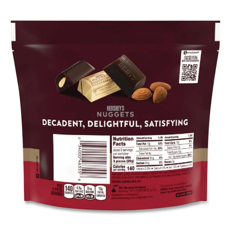 Nuggets Share Pack, Special Dark with Almonds, 10.1 oz Bag, 3/Pack