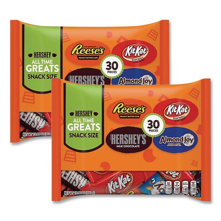 All Time Greats Milk Chocolate Variety Pack, 15.92 oz Bag, 30 Pieces/Bag, 2 Bags/Pack