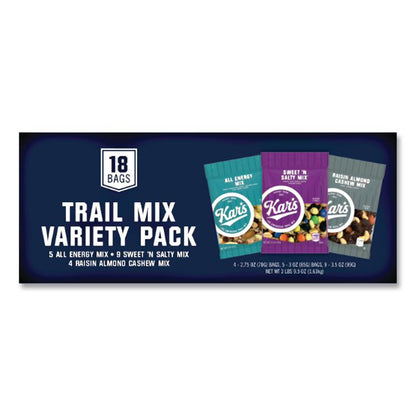 Trail Mix Variety Pack, Assorted Flavors, 18 Packets/Carton