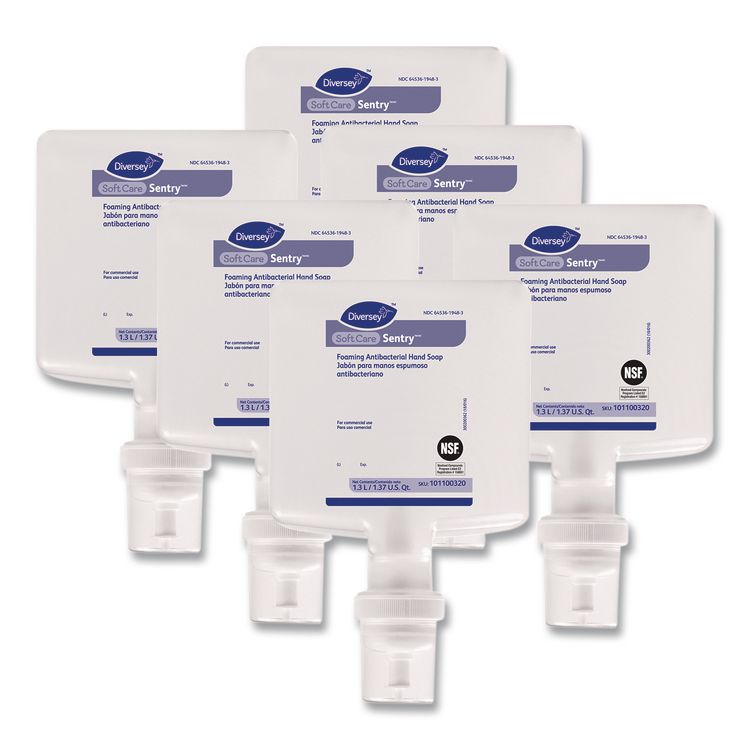 Soft Care Sentry Foaming Antibacterial Hand Soap Refill, Fragrance-Free, 1.3 L, 6/Carton