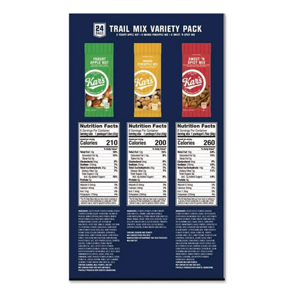 Trail Mix Variety Pack, Assorted Flavors, 24 Packets/Carton