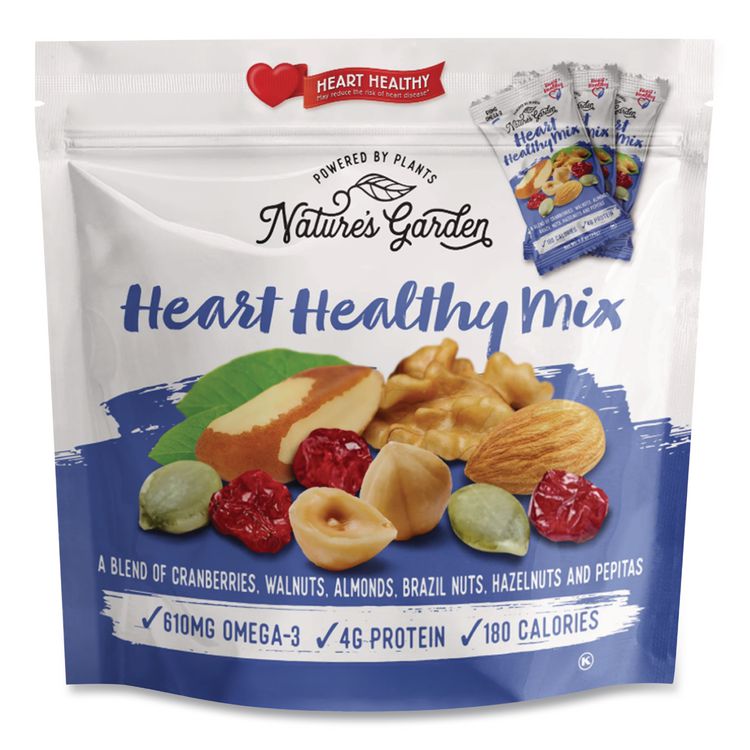 Healthy Heart Mix, 1.2 oz Pouch, 7 Pouches/Pack, 6 Packs/Carton