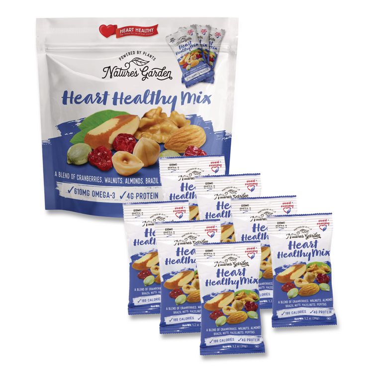 Healthy Heart Mix, 1.2 oz Pouch, 7 Pouches/Pack, 6 Packs/Carton