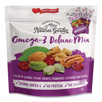 Omega-3 Nut Mix, 1 oz Pouch, 7 Pouches/Pack, 6 Packs/Carton