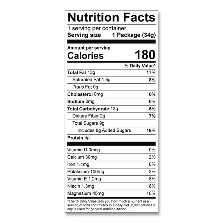 Omega-3 Nut Mix, 1 oz Pouch, 7 Pouches/Pack, 6 Packs/Carton