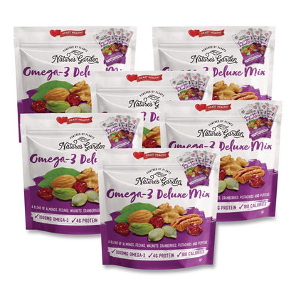 Omega-3 Nut Mix, 1 oz Pouch, 7 Pouches/Pack, 6 Packs/Carton
