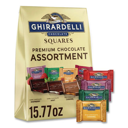 Premuim Assorted Dark and Milk Chocolate Squares, 15.77 oz Bag
