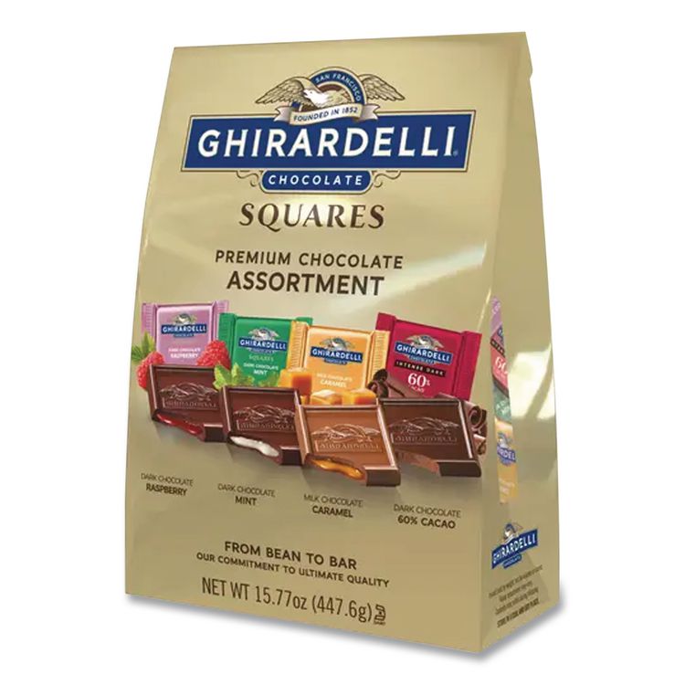 Premuim Assorted Dark and Milk Chocolate Squares, 15.77 oz Bag