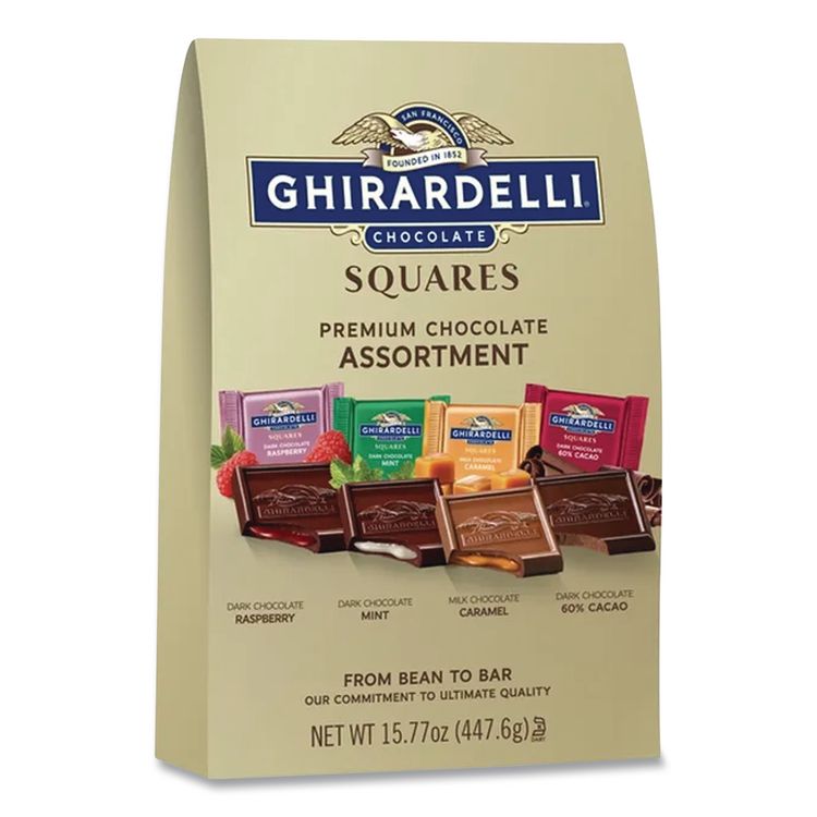Premuim Assorted Dark and Milk Chocolate Squares, 15.77 oz Bag