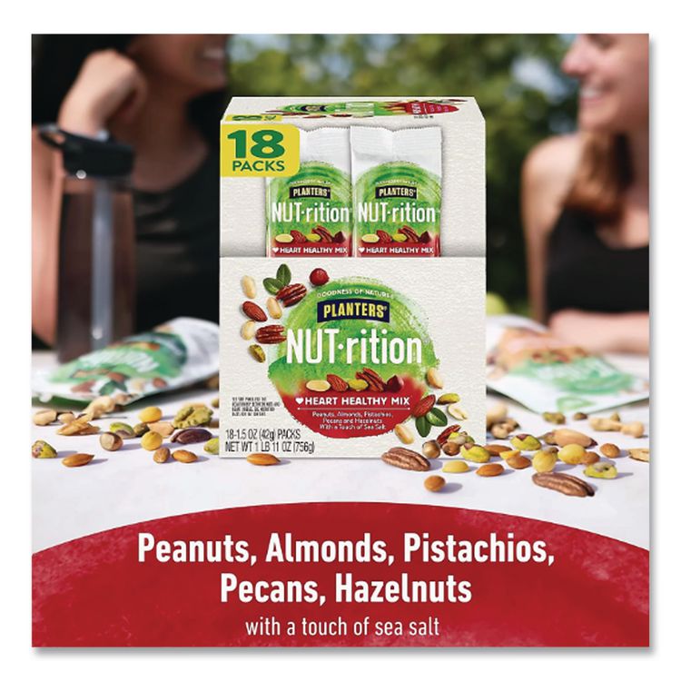 NUT-rition Heart Healthy Mix, 1.5 oz Tube, 18 Tubes/Carton