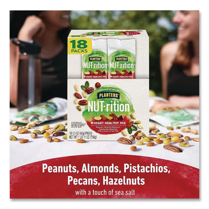 NUT-rition Heart Healthy Mix, 1.5 oz Tube, 18 Tubes/Carton