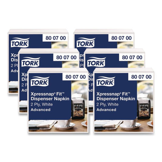 Xpressnap Fit Interfold Dispenser Napkins, 2-Ply, 6.5 x 8.4, White, 720/Pack, 6 Packs/Carton