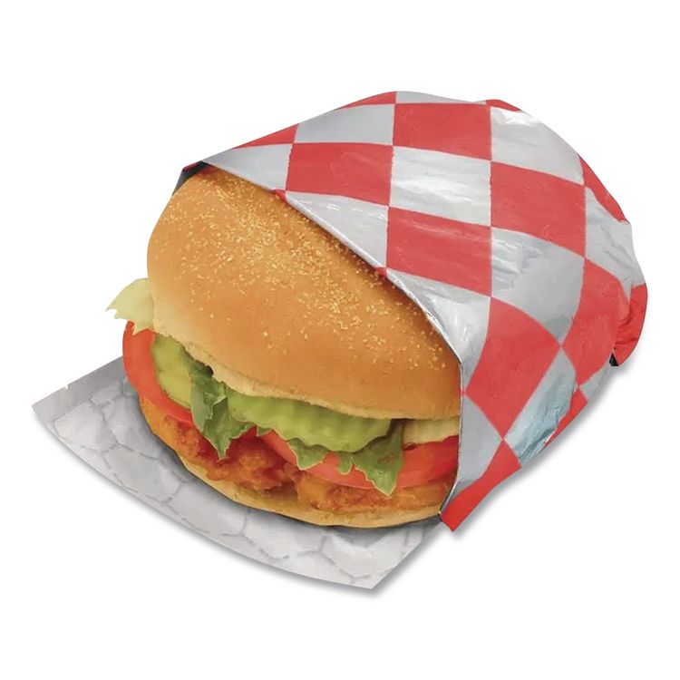 Foil Sheets, 10.5 x 13, Red Check, 500/Box, 4 Boxes/Carton
