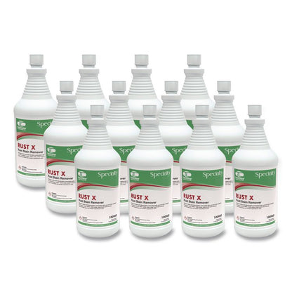 Rust-X Rust Stain Remover Acidic Cleaner, Acidic Scent, 1 qt Bottle, 12/Carton