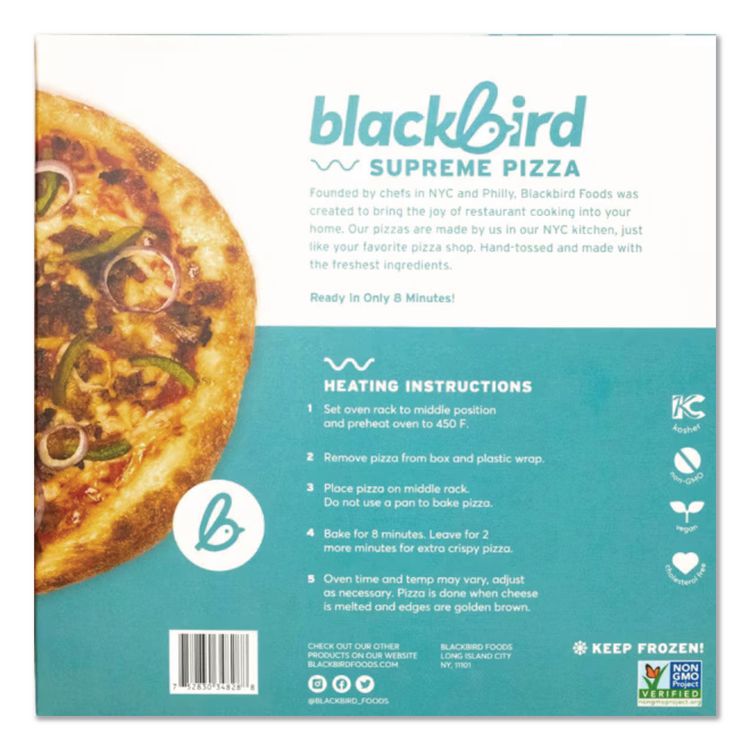 Plant-Based Supreme Pizza, 14 oz, 3/Carton