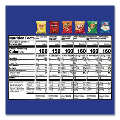 Potato Chips Bags Variety Pack, Assorted Flavors, 1 oz Bag, 50 Bags/Carton