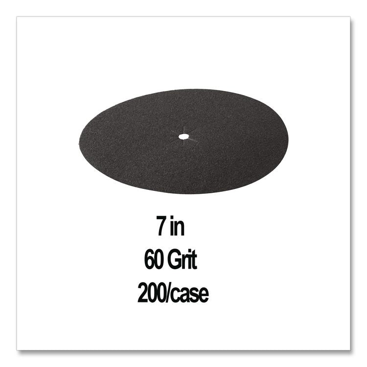 Floor Surfacing Hookit Discs, 7" Diameter, 60 Grit, Purple, 200/Carton