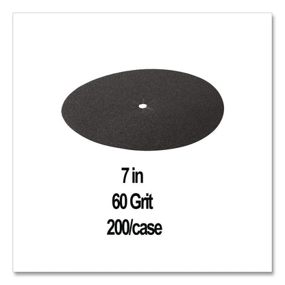 Floor Surfacing Hookit Discs, 7" Diameter, 60 Grit, Purple, 200/Carton
