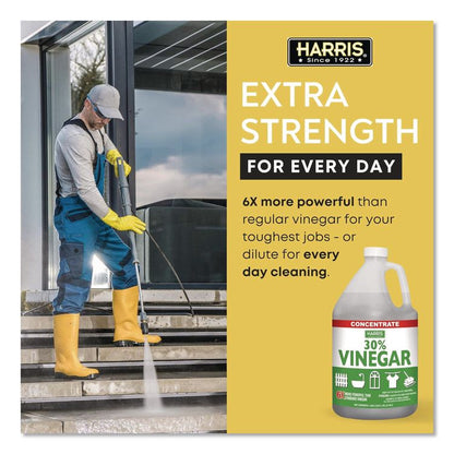Harris 30 Percent Vinegar Multi-Purpose Cleaner, Unscented, 128 oz Bottle, 4/Carton