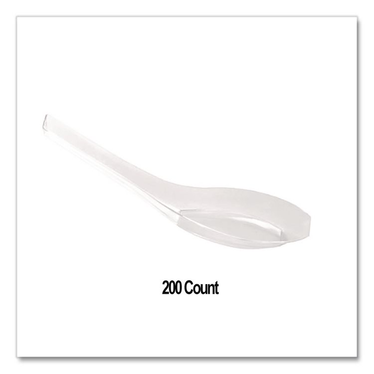 Petites Mini Utensils, Spoon, Plastic, Clear, 200/Carton