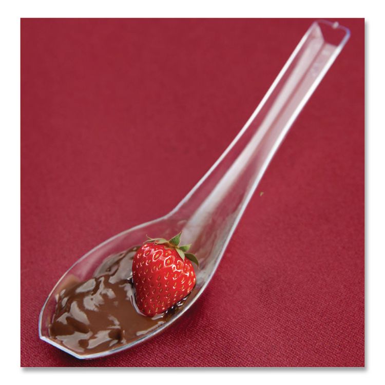 Petites Mini Utensils, Spoon, Plastic, Clear, 200/Carton
