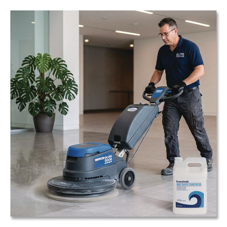 High Traffic Floor Polish, Apply 3 to 5 Coats per Application, 1 gal Bottle, 4/Carton