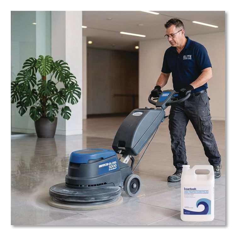 High Traffic Floor Polish, Apply 3 to 5 Coats per Application, 1 gal Bottle