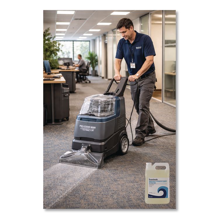 Industrial Strength Carpet Extractor, Clean Scent, 1 gal Bottle, 4/Carton