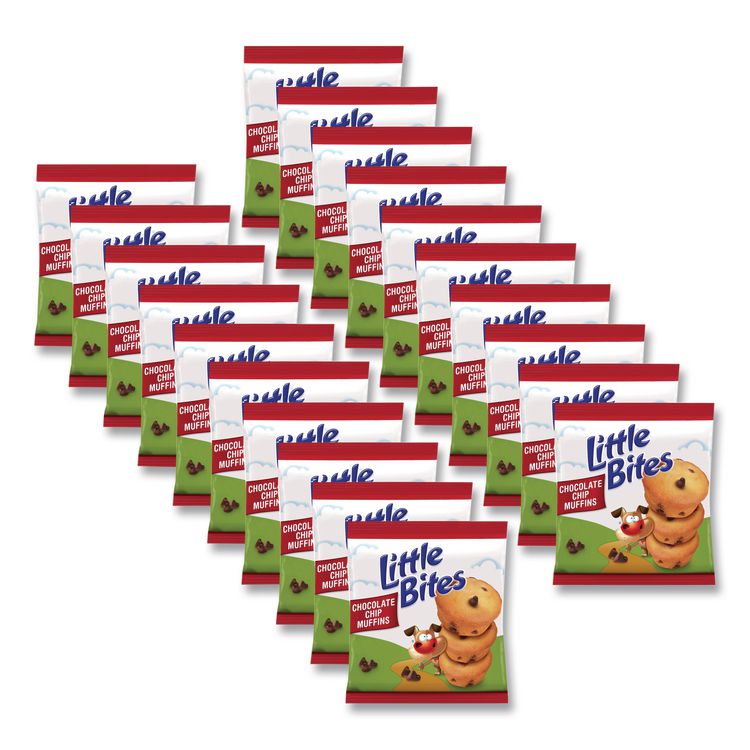 Little Bites Muffins, Chocolate Chip, 1.65 oz Pouch, 20 Pouches/Carton