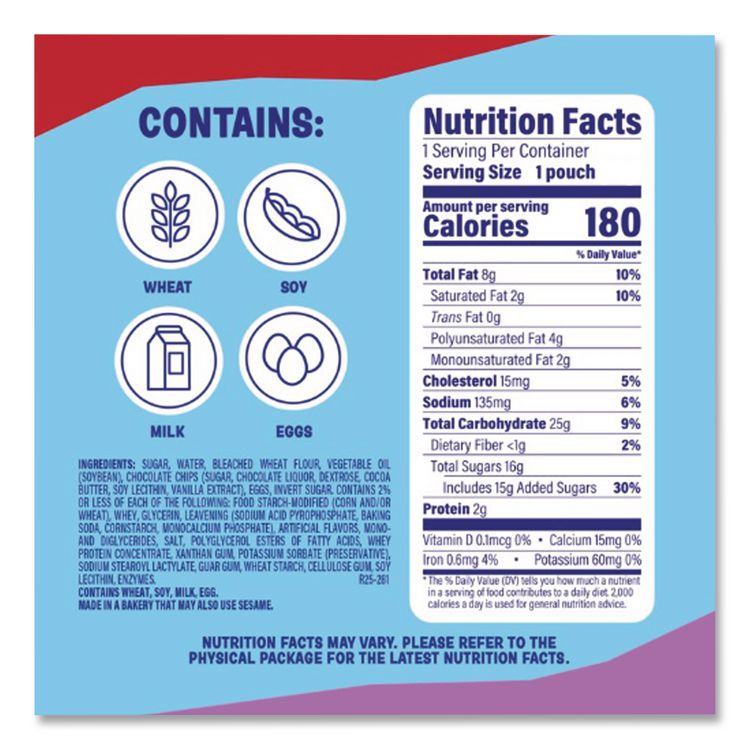 Little Bites Muffins, Chocolate Chip, 1.65 oz Pouch, 20 Pouches/Carton
